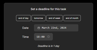 Set deadlines and reminders
