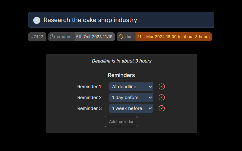 Setting reminders in Dypt