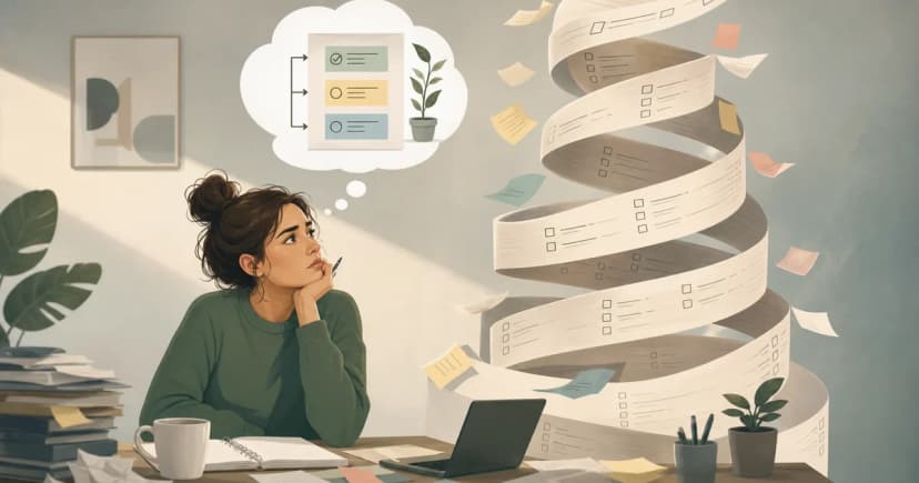 An overwhelmed person trying to tackle task overwhelm
